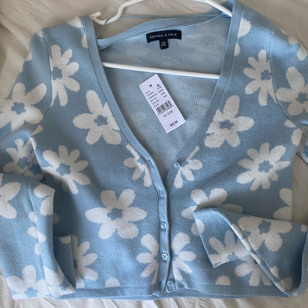 Blue Pac-sun flower sweater